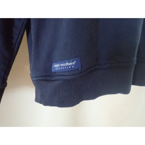Simply Southern Women’s Size L Long Sleeve 1/4 Zip Sweatshirt Elbow Patch Preppy - Picture 5 of 9